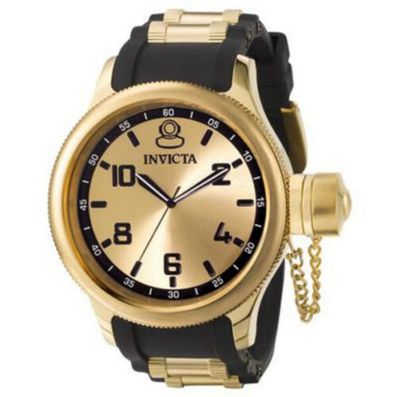 Invicta Russian Diver Men's Watch 51.5mm, Gold, Black color band - Picture 1 of 2